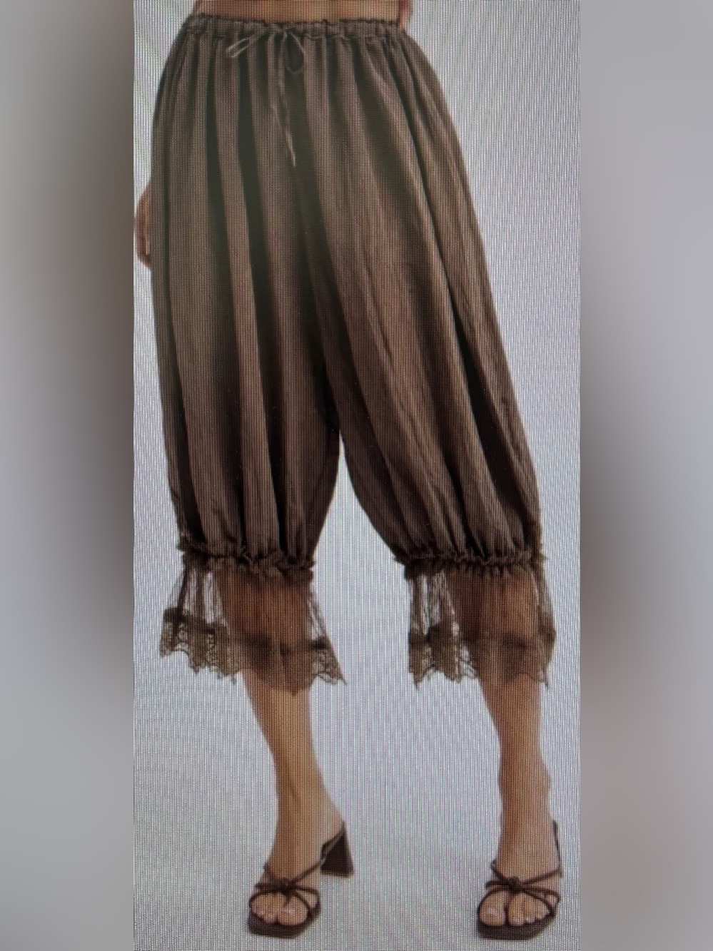 Intimately Free People Forever Young Cropped Bloomer Pants In Deep Taupe L NEW